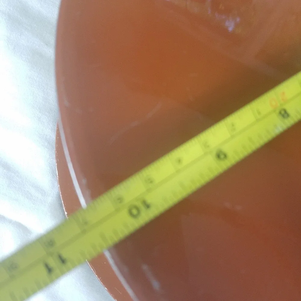 Decorware Metal Cake Carrier Vintage Round Orange Cream Tin Retro Kitchen Good